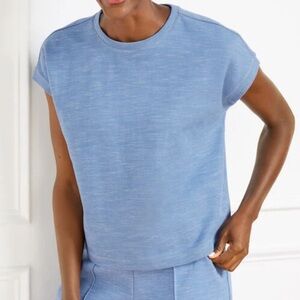 T by Talbots Blue AIRKNIT  STRETCH CREWNECK TEE SP